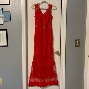 Red lace dress formal